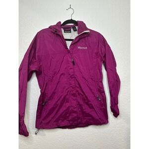 Marmot Women's Magenta Lightweight Hooded Rain Jacket Size Medium